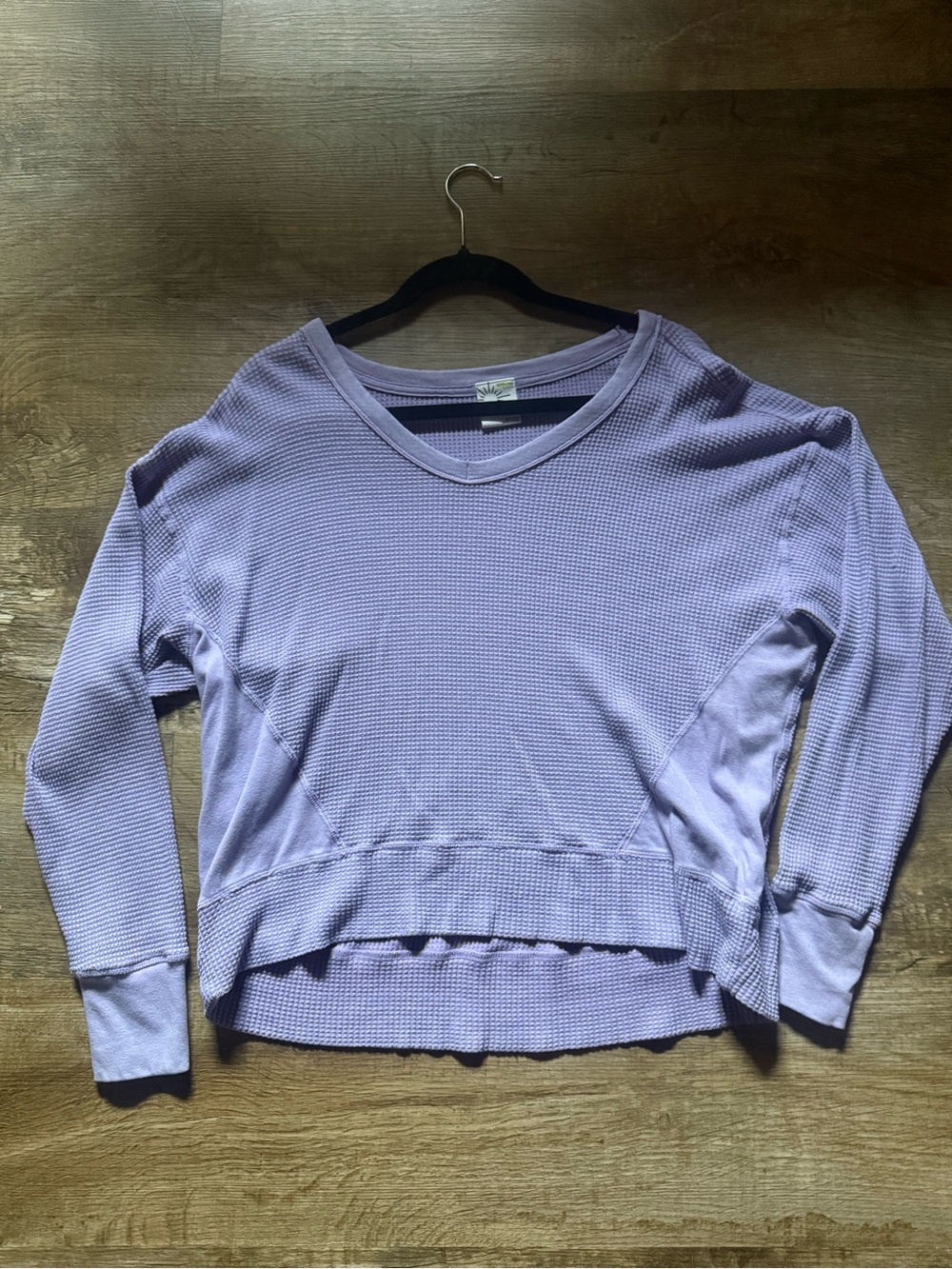 aerie Lavender Waffle V-Neck Pullover